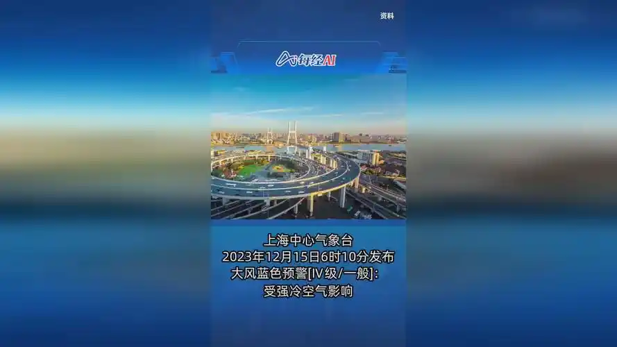上海中心气象台发布大风蓝色预警