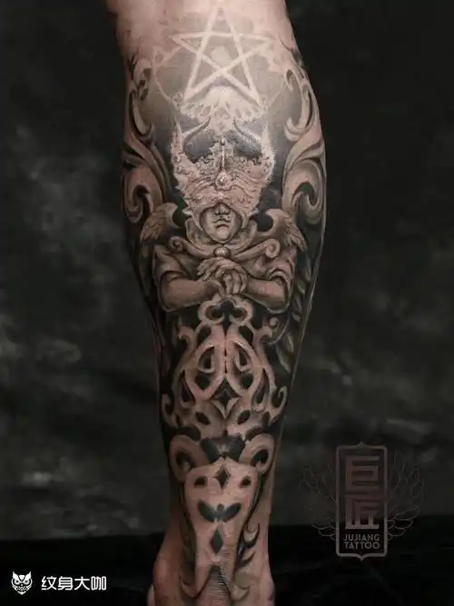 欧美包小腿恢复后_纹身图案手稿图片_栾华的纹身作品集