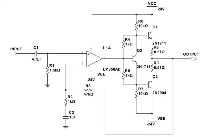 图解经典电路之ocl差分功放