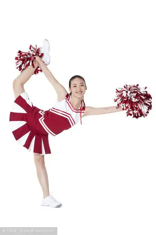 拉拉队员伸展腿部