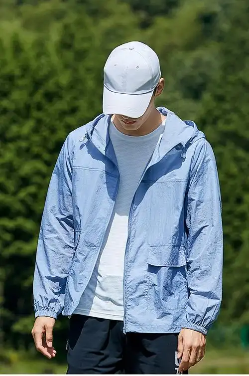 拓路者防晒衣男防紫外线夏季超薄防晒服大口袋户外运动遮阳外套灰色m