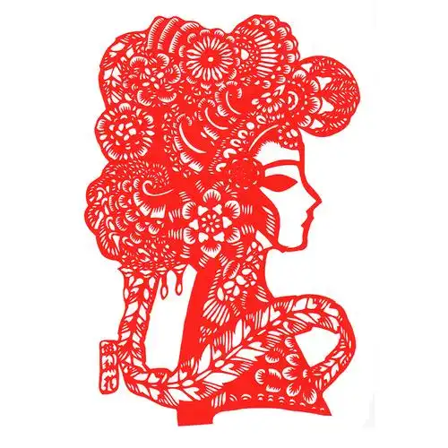 中国国风手工剪纸镂空窗花装饰传统京剧脸谱人物剪纸