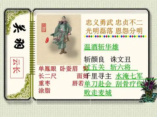 关羽的一生事迹上课讲义ppt21页