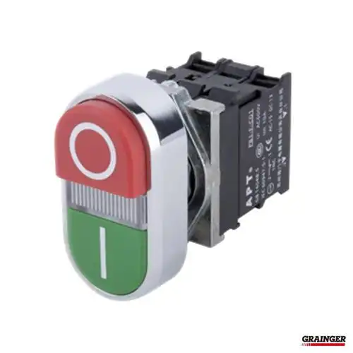 西门子二工 apt pb1s金属系列双位带灯红绿按钮 2no白ac380v