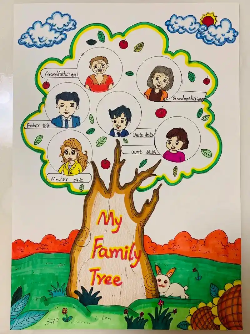 "我的家庭成员"手抄报#手抄报模板 #英语手抄报 #一年级手 - 抖音