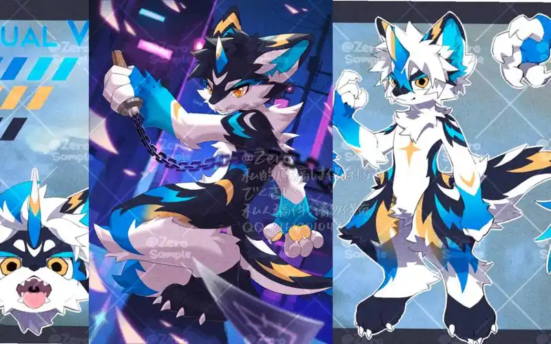 【兽设拍卖】是帅气的刺客小龙,身上有火焰的纹路.