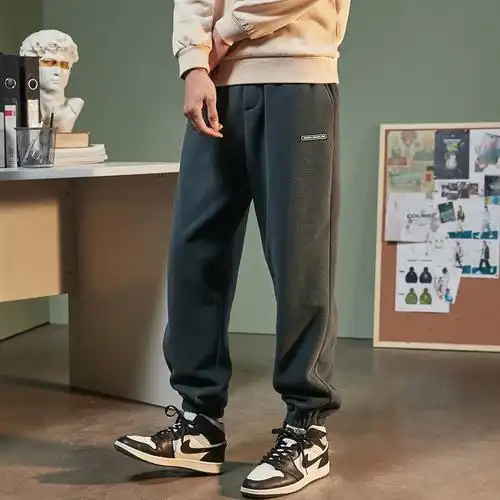 3件85折价1019元叠加优惠券唐狮秋冬新款男休闲裤摇粒绒宽松运动长