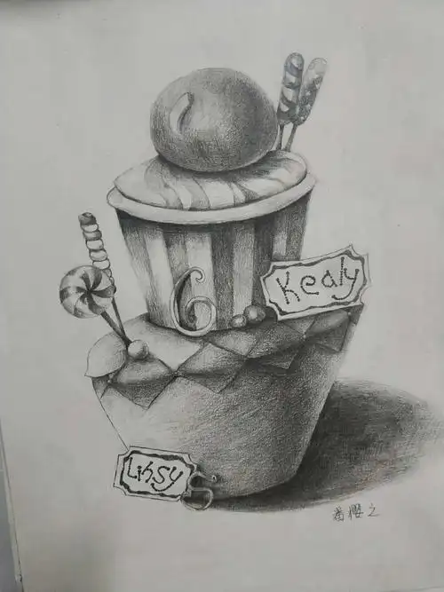 田间宝贝 小学高年级素描临摹 苹果写生练习作品(1)