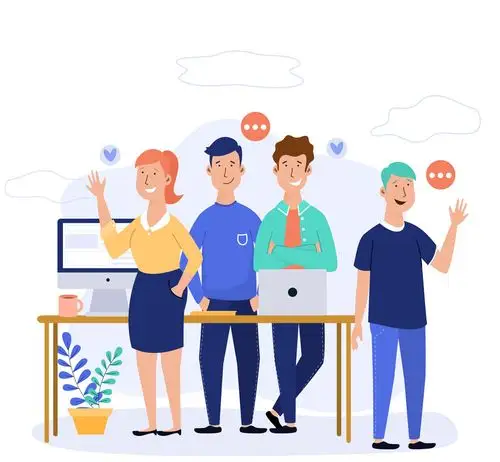 创意商务团队合作人物矢量素材_矢量人物_懒人图库