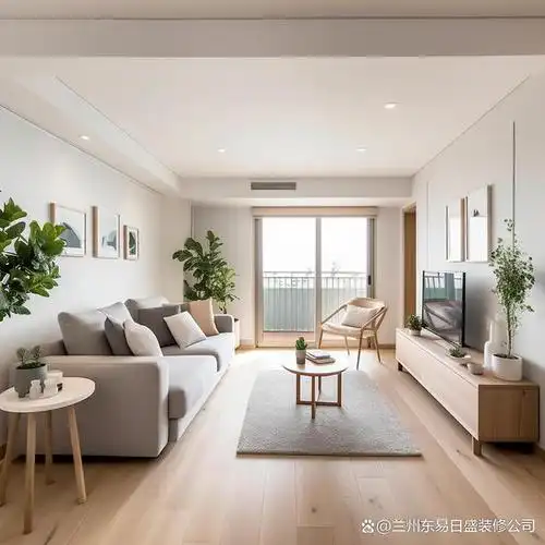 北欧原木风格客厅装修效果图-兰州最大的装修公司出品