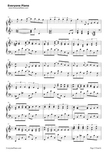 陈奕迅富士山下钢琴谱