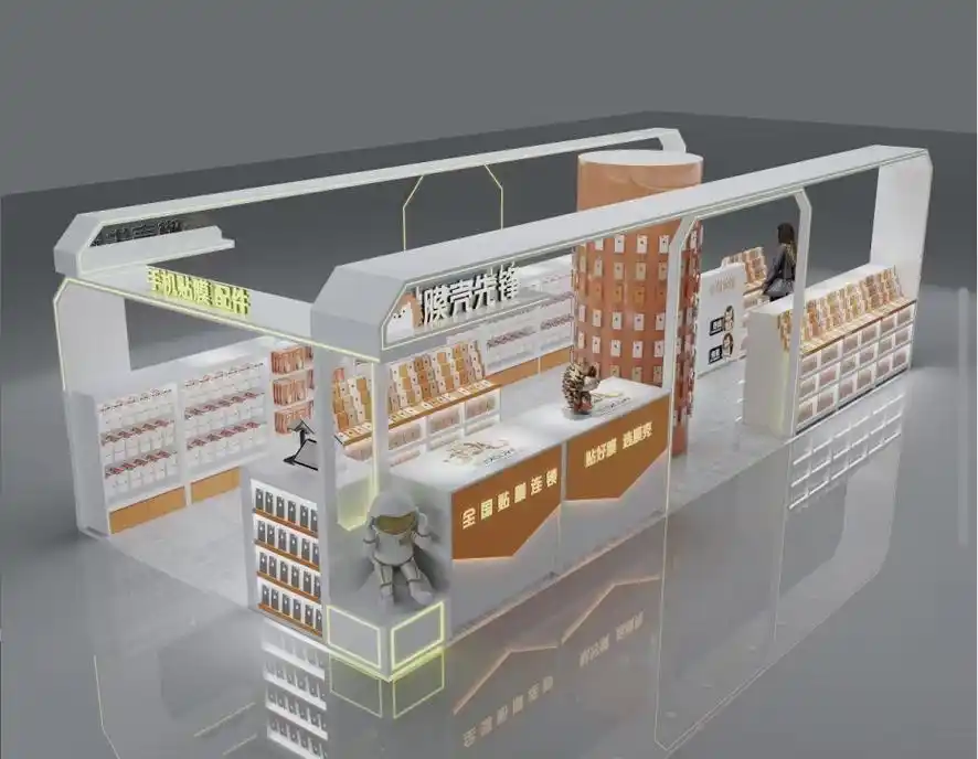 多经点位手机膜壳配件店展柜设计效果图 #展柜设计#专业展柜定制厂家