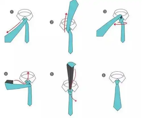 半温莎结领带打法图解