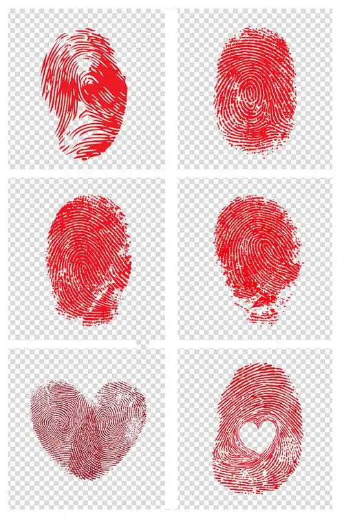 手指头指纹红色印纹