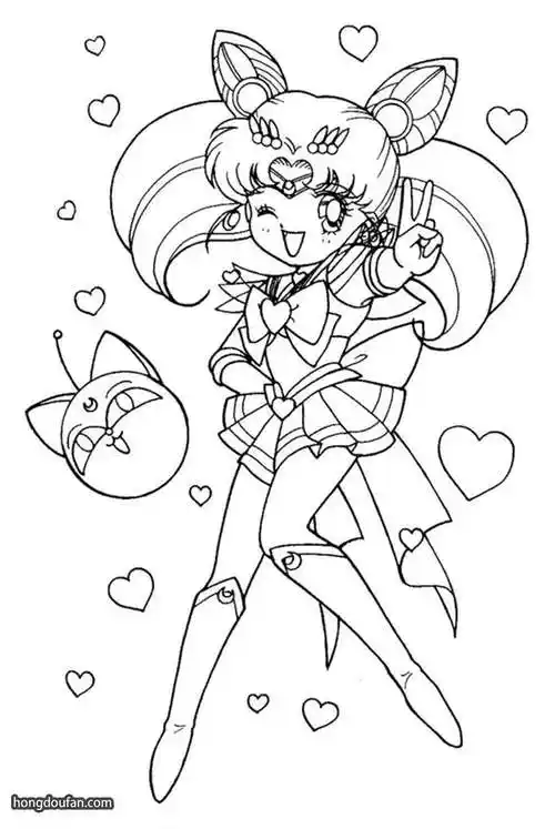 美少女战士月野兔公主涂色简笔画大全
