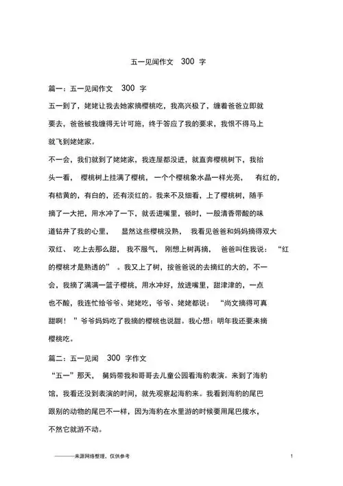 五一见闻作文300字