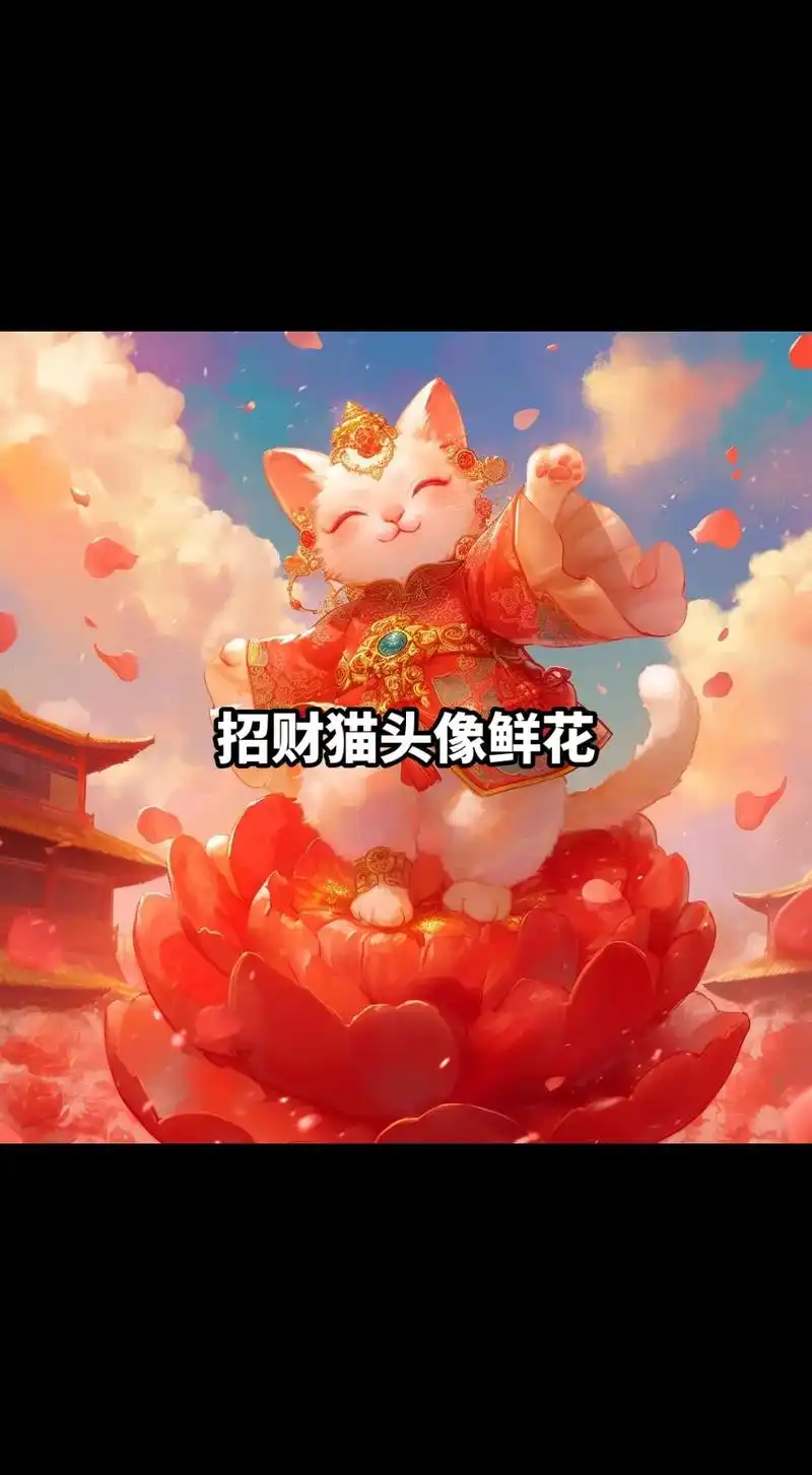 春天鲜花好运招财猫头像.#值得你长期不换的头像 #优质头像 - 抖音