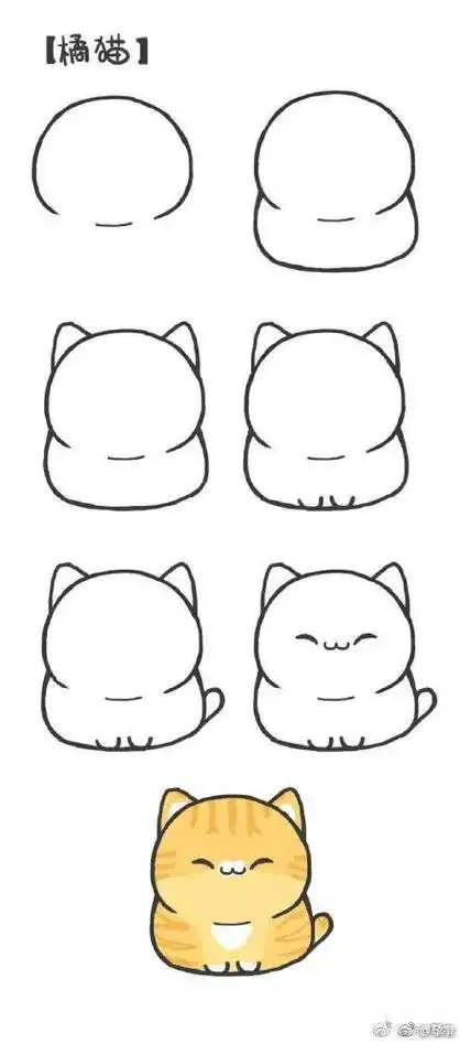 简单可爱的小猫简笔画 简笔画小猫的画法步骤图片导读  小花猫简笔画