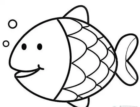 中班漂亮的鱼简笔画