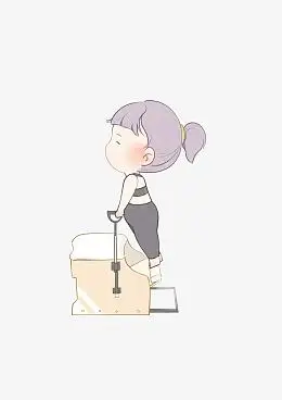 紫色可爱运动普拉提女孩手绘人物