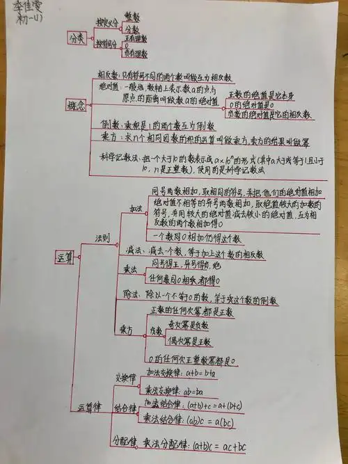 孩子们做的思维导图《美妙的有理数》