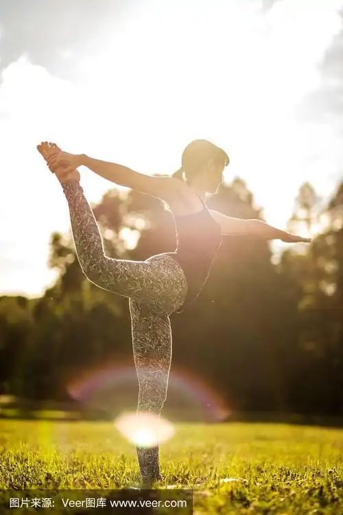 舞王式,女人,瑜伽,平衡,背面视角