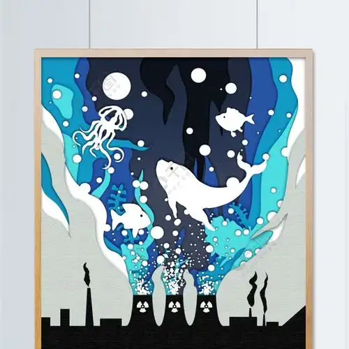 海洋保护插画海报