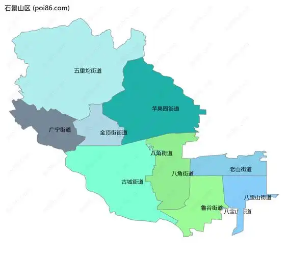 石景山区边界地图