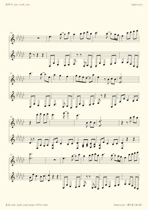 钢琴谱 - undertale-ruins