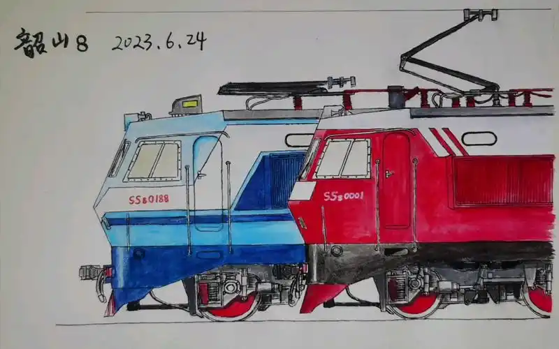 绘画火车:韶山8(ss8)型电力机车