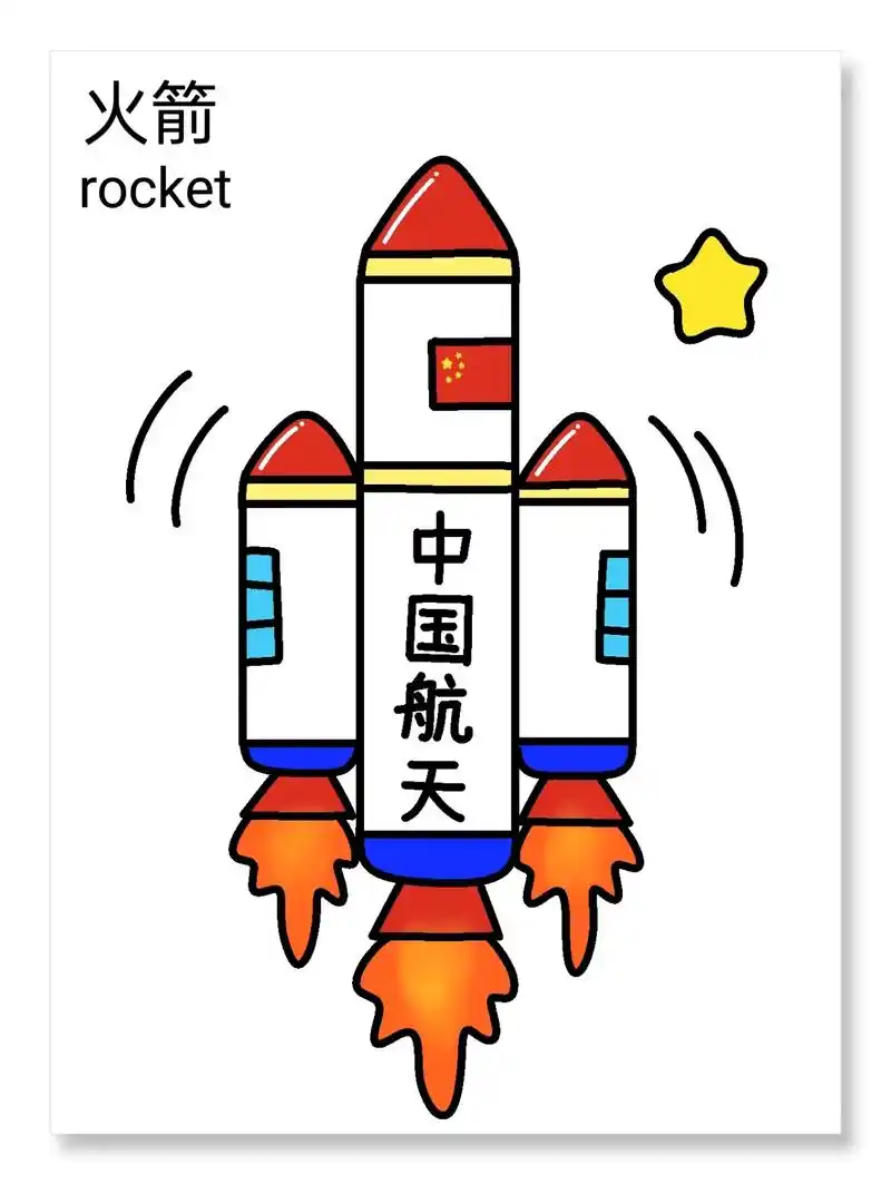 火箭简笔画.
