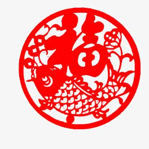 中国风创意窗花剪纸圆形镂空