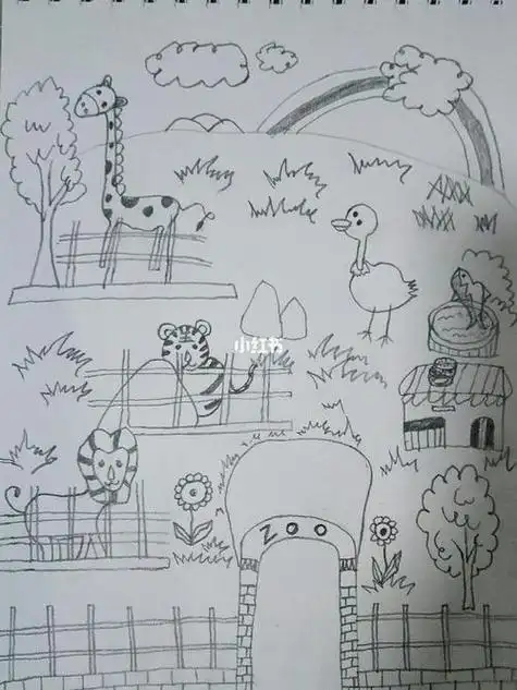 画-查字典幼儿网儿童画动物园简笔画教程动物园简笔画动物园的简笔画