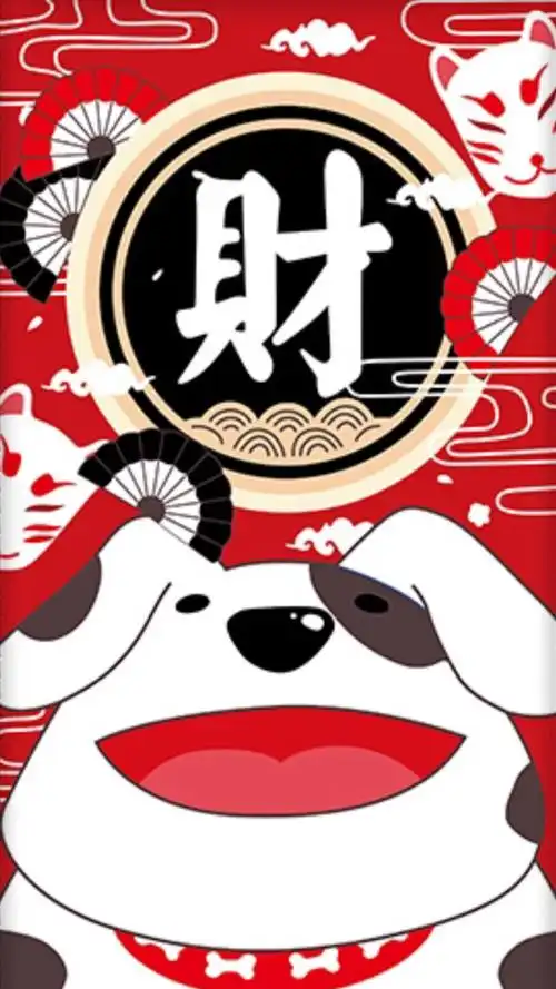 招财猫招财狗简单软萌卡通可爱萌物清新壁纸78637871