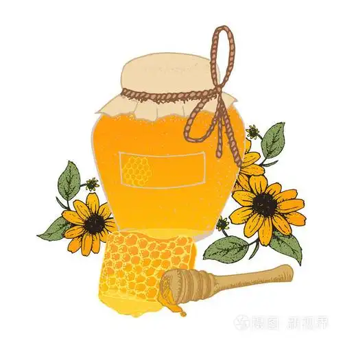 天然蜜罐花和棒矢量插图.