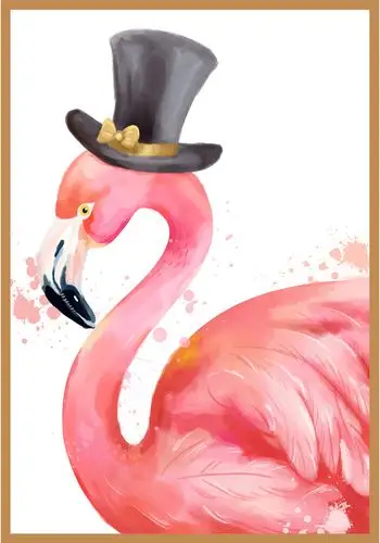 北欧水彩火烈鸟相框|插画|商业插画|贝吉塔糖双 - 原创作品 - 站酷