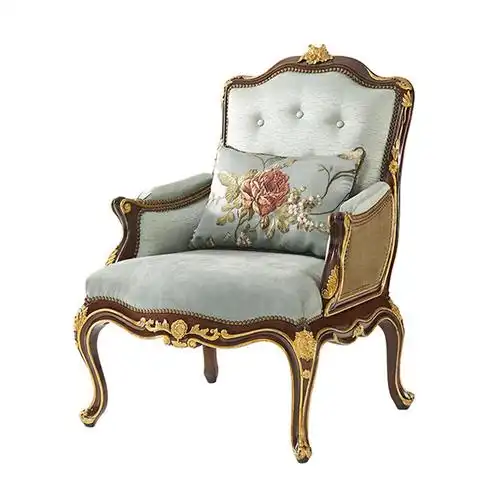 亚历山大扶手椅别墅大宅欧式家具英式古典书椅子高端单人沙发家具