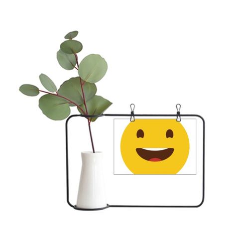 开怀大笑黄色可爱网聊表情包插画金属相框陶瓷花瓶装饰