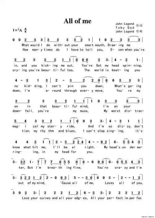 all of me_简谱_搜谱网