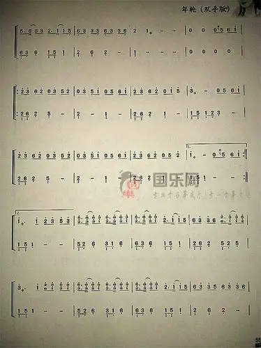 年轮双手版古筝曲谱玉面小嫣然