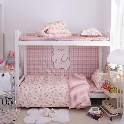 生宿舍三件套床上用品纯棉床铺单人被褥套装六件套床单被套 一见钟情