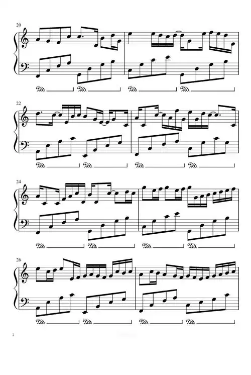 卡农c调简化动听钢琴谱钢琴简谱数字谱钢琴双手简谱pdf4页