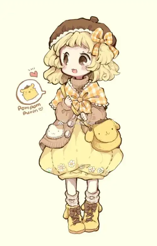 动漫临摹素材##q版卡通少女#77q版少女动漫临摹素材马克笔 水彩