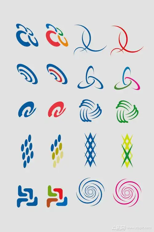 彩色矢量logo花纹元素素材