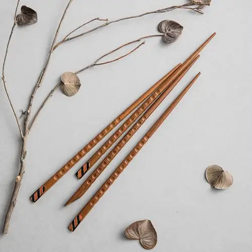 创意多样装饰设计实木柯木铁木红木筷子套装礼盒家用筷子