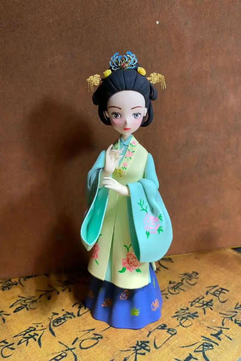 超轻黏土娃娃古风立娃明制汉服.#捏泥人 #超轻粘土 #手工  - 抖音