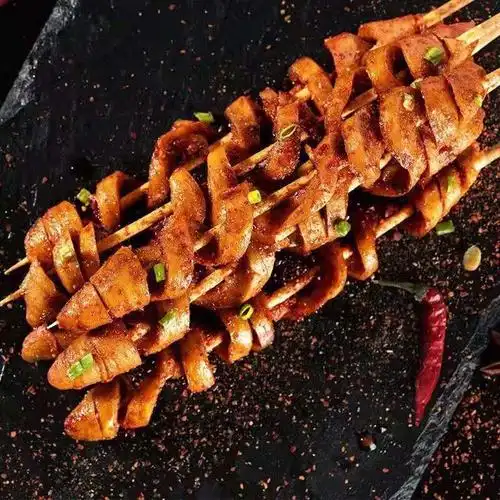 手工面筋串小吃油炸商用家用烧烤食材面筋串半成品30克素食面筋原味