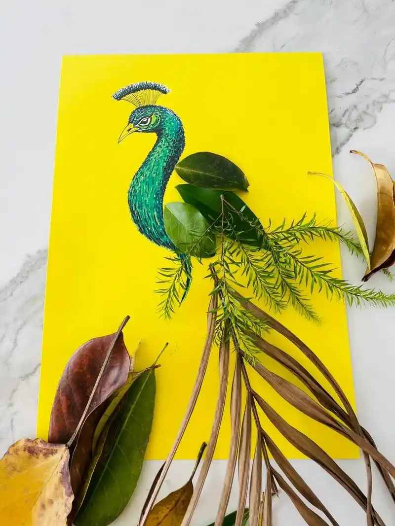 孔雀树叶拼图来啦 广东的秋天终于来了94 怎能少得了幼儿园布置的