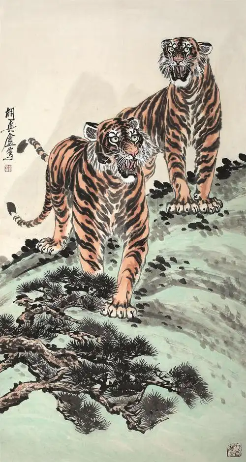 胡爽庵 山君图 镜心 设色纸本