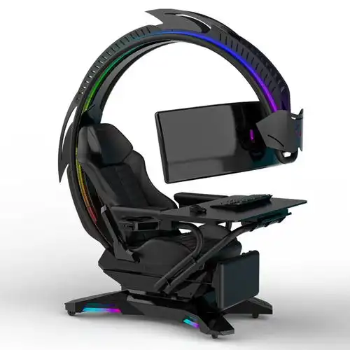 定电竞桌椅一体式电脑座舱游戏太空舱懒人躺椅人体工学椅新枭龙光轮版